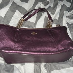 Coach purse with gold chain straps